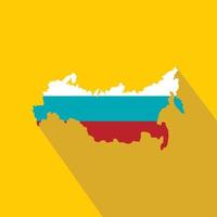 Russland Flagge Kartensymbol, flachen Stil vektor