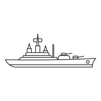 Kriegsschiff-Symbol, Umrissstil vektor