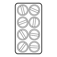 Verpackung von runden Tabletten Symbol, Outline-Stil vektor