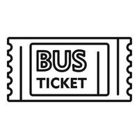 Pass-Bus-Ticket-Symbol, Umrissstil vektor