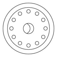 rundes militärisches Schildsymbol, Umrissstil vektor