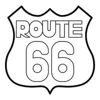 Route 66 Schildsymbol, Umrissstil vektor