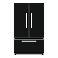 Zweitürige Kühlschrank-Ikone, einfacher Stil vektor