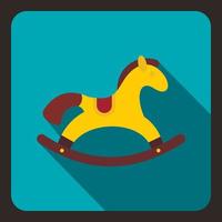 gungande häst ikon, platt stil vektor