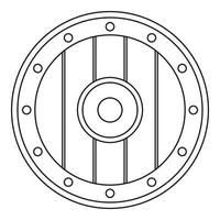 Rundes Armeeschild-Symbol, Umrissstil vektor