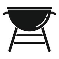 Kochen Kohlenbecken-Symbol, einfachen Stil vektor