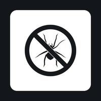 förbud tecken spindlar ikon, enkel stil vektor