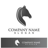 häst huvud logotyp ikon mall design vektor
