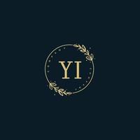 första yi skönhet monogram och elegant logotyp design, handstil logotyp av första signatur, bröllop, mode, blommig och botanisk med kreativ mall. vektor