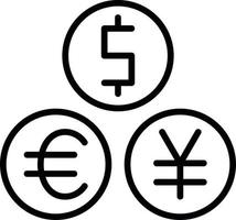 valuta linje ikon vektor