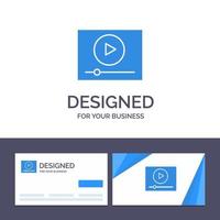 kreative visitenkarte und logo-vorlage video spielen online-marketing-vektorillustration vektor