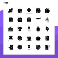 25 mat ikon uppsättning fast glyf ikon vektor illustration mall för webb och mobil idéer för företag företag
