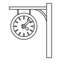 Bahnhofsuhr-Symbol, Umrissstil vektor