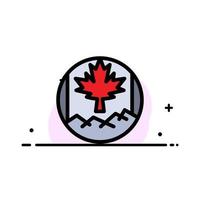 kanada blad flagga företag platt linje fylld ikon vektor baner mall