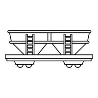 frakt järnväg bil ikon, översikt stil vektor