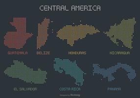 Centralamerika Prickade kartor över territorier vektor