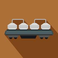 järnväg vagn för cement ikon, platt stil vektor