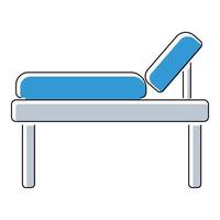 Symbol für medizinisches Bett, flacher Stil vektor