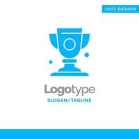 Achievement Cup Preis Trophäe blau solide Logo Vorlage Platz für Slogan vektor