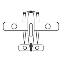 Ski-ausgestattetes Flugzeug-Symbol, Outline-Stil vektor