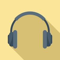 Podcast-Kopfhörer-Symbol, flacher Stil vektor