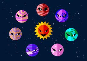 Angry Planets Free Vector