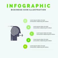 Fokussierung von Lösungen Geschäftsanstrengung Fokus Fokussierung solides Symbol Infografiken 5 Schritte Präsentationshintergrund vektor