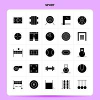 solide 25 Sport Icon Set Vektor Glyphe Stil Design schwarze Icons Set Web und mobile Geschäftsideen Design Vektor Illustration