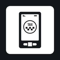 taxi app i telefon ikon, enkel stil vektor