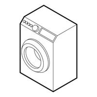 tvättning maskin ikon, översikt stil vektor