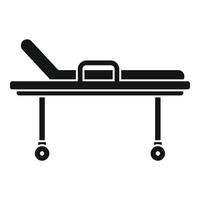 ambulans säng ikon, enkel stil vektor