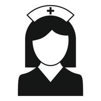 sjuksköterska lady ikon, enkel stil vektor