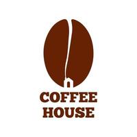 kaffe hus logotyp vektor design