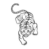 tiger svart och vit tatuering illustration vektor