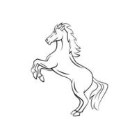 häst symbol svart och vit vektor