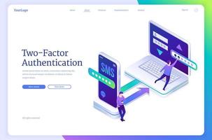 Zwei-Faktor-Authentifizierung mit Passwort und SMS vektor