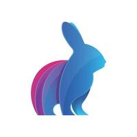 Farbverlauf-Kaninchen-Logo in schöner Verlaufsfarbe, gut dafür Business-Service-Logo auch Markenprodukt-Logo vektor
