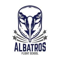 Albatros-Vogelgesichts-Vektorillustration, perfekt für Flugschullogo und T-Shirt-Design vektor