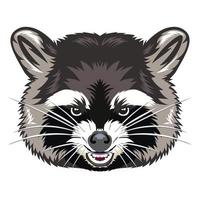 verrückte Waschbär-Gesichtsvektorillustration, perfekt für Maskottchen-Sportteam-Logo und T-Shirt-Design vektor