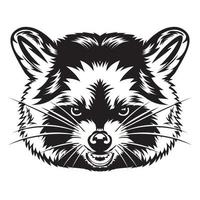 verrückte Waschbär-Gesichtsvektorillustration, perfekt für Maskottchen-Sportteam-Logo und T-Shirt-Design vektor