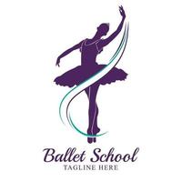 Ballerina-Vektorillustration, gut für das Logo der Ballettschule und des Tanzwettbewerbs. kann für logo, beschilderung, plakate und werbung für ihr unternehmen, vektorillustration, skizze verwendet werden. vektor