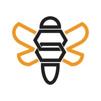 Bienenvektorlogo im geometrischen Stil, perfekt für das Geschäfts- und Dienstleistungssystemunternehmen, auch Markenmodelogo vektor