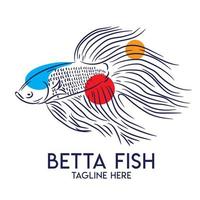 Betta-Fisch-Vektorillustration, gut für Fischgeschäft-Logo und T-Shirt-Design vektor