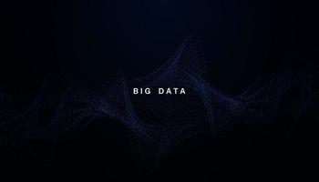 abstrakter Big Data-Vektor Big Data-Quantendesign oder die Zukunft, Komplexität von Informationen. großer sozialer Netzwerkeinblick in Form einer Welle. futuristischer hintergrund. vektor
