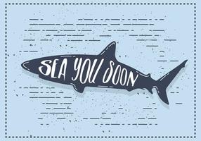 Free Vector Shark Silhouette Illustration mit Typografie