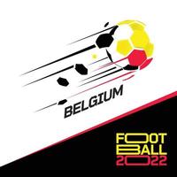 fotboll kopp turnering 2022 . modern fotboll med belgien flagga mönster vektor