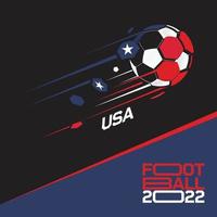 fotboll kopp turnering 2022 . modern fotboll med USA flagga mönster vektor