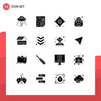 16 kreative Symbole, moderne Zeichen und Symbole von Virus-E-Mail-Berichten über globale Dinge, editierbare Vektordesign-Elemente vektor