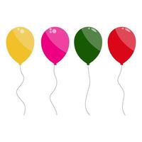 Sammelset für Heliumballons. fliegende Luftbälle. Partydekoration, alles Gute zum Geburtstag, Urlaub und Event. Vektor-Illustration. Folge 10. vektor