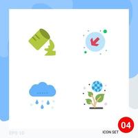 Stock Vector Icon Pack mit 4 Zeilenzeichen und Symbolen für Glas Thanksgiving Arrow Cloud Day editierbare Vektordesign-Elemente